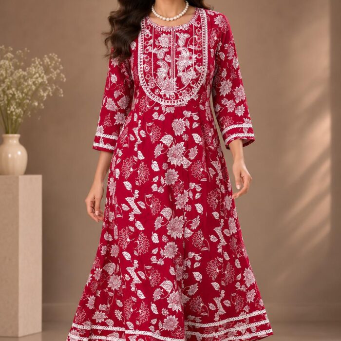 Pink Printed 3-Piece Kurta Set for Women